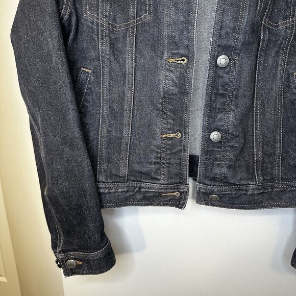 Ralph Lauren Womens Dark Denim Jean Jacket S Black Full Button Up‎ - Picture 3 of 9